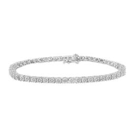 Diamond Classics&#40;tm&#41; Silver Rose Cut Diamond Tennis Bracelet
