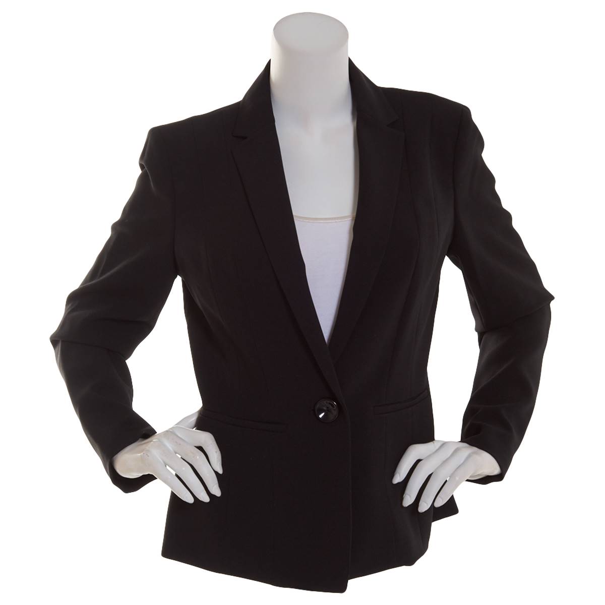Womens Kasper One Button Seamed Suit Separates Jacket