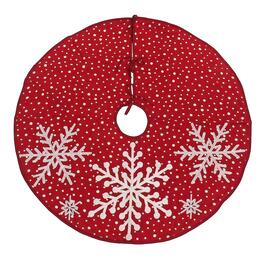 National Tree 52in. Red Tree Skirt w/ Snowflake Embroidery