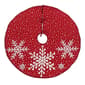 National Tree 52in. Red Tree Skirt w/ Snowflake Embroidery - image 1