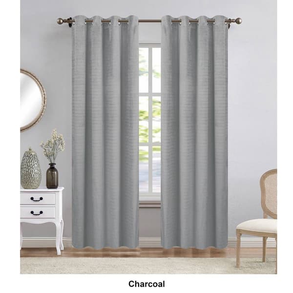 Polyester Velvet Stripe Embossed Curtain Panel