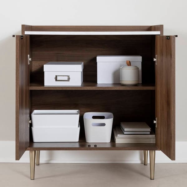 South Shore Maliza Storage Cabinet w/ Faux Carrara Marble