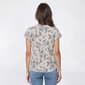 Womens Cure Short Sleeve Floral Crepe Keyhole Neck Blouse - image 2