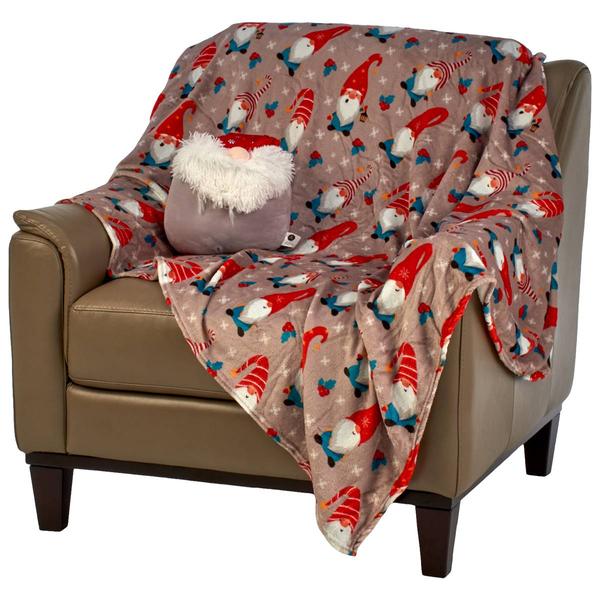 Holiday Home Gnome Throw with Pillow Combo