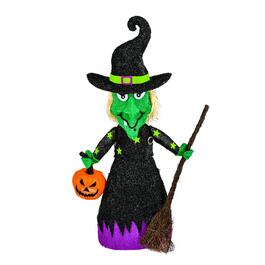 National Tree 39in. Pre-Lit Green Witch with Broom