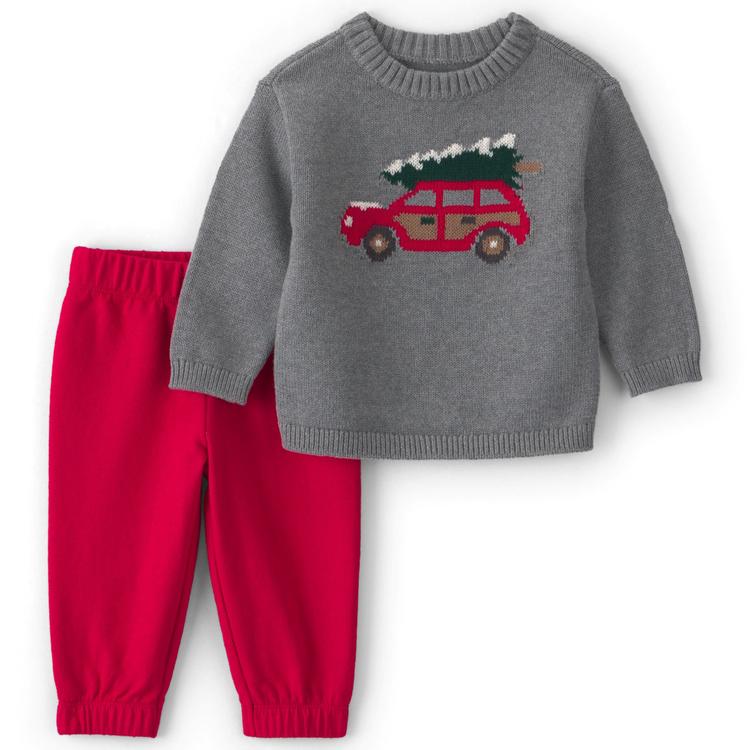 Baby Boy (6-18M) Carter''s® Christmas Tree Car Sweater & Pants Set