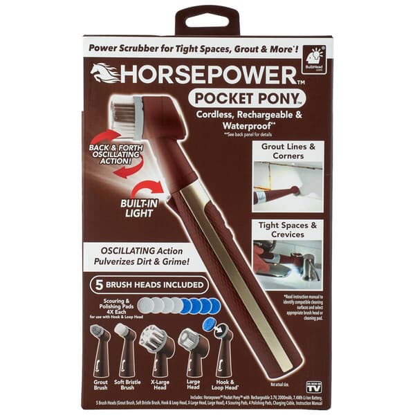 As Seen On TV Horsepower LED Pocket Pony Power Scrubber - image 