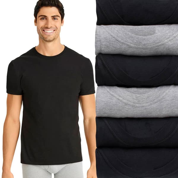 Mens Hanes&#174; Ultimate&#174; 6pk. Fresh ComfortSoft Crew Neck Tee