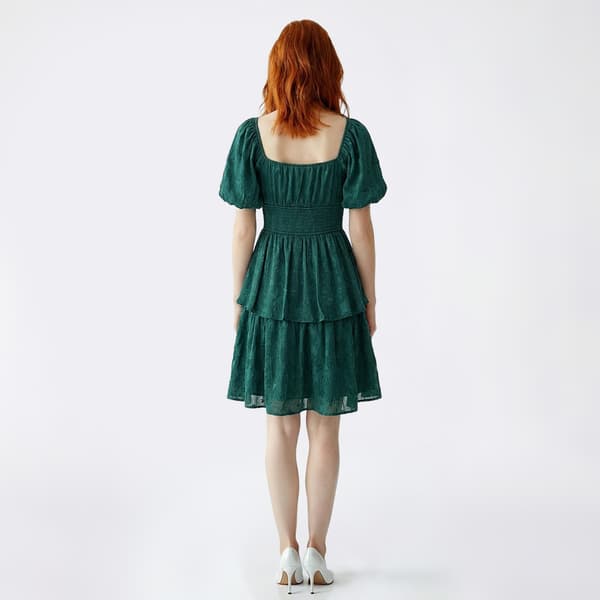 Juniors Trixxi Satin Jacquard Double Tier A-Line Dress