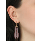 1928 Gold-Tone Glass Art Deco Drop Wire Earring - image 2