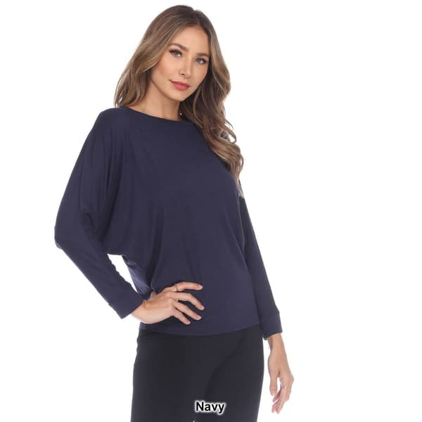 Womens White Mark Long Sleeve Banded Dolman Tunic
