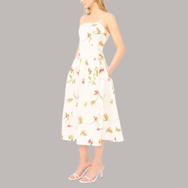 Womens Cece Sleeveless Drop Waist Floral Fit & Flare Dress