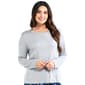 Womens Rene Rofe Long Sleeve Rhinestone Henley Pajama Top - image 1