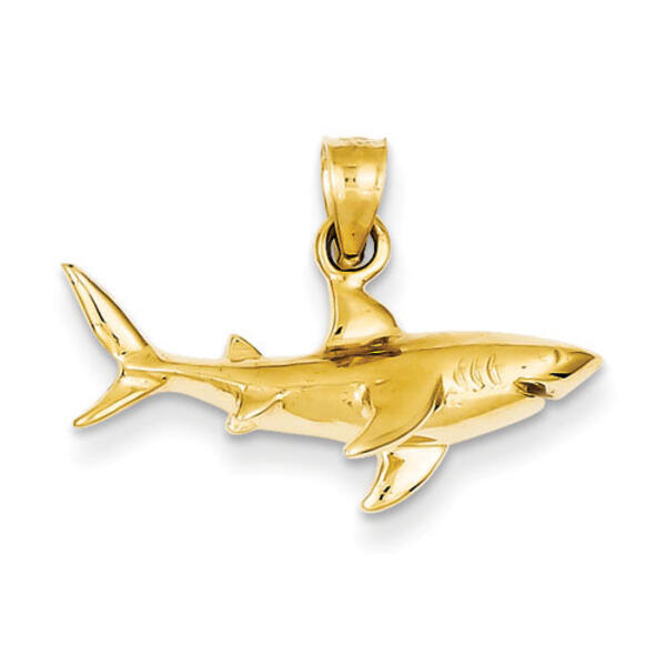 Gold Classics&#40;tm&#41; 14kt. Yellow Gold Shark Pendant - image 