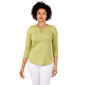 Petite Ruby Rd. Santa Fe Criss Cross 3/4 Sleeve Scoop Neck Blouse - image 1