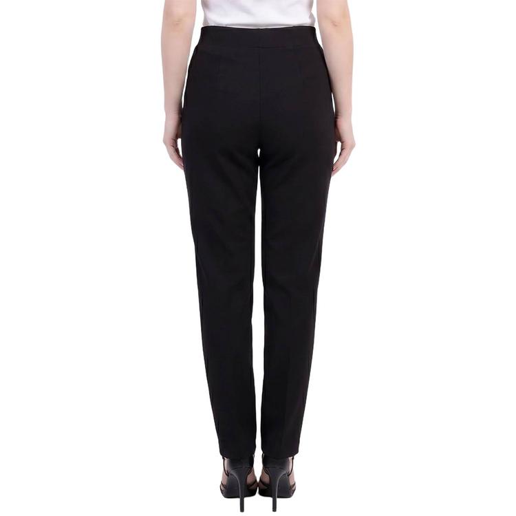 Petite NY Collection Pull-On Solid Ponte Slim Leg Pants