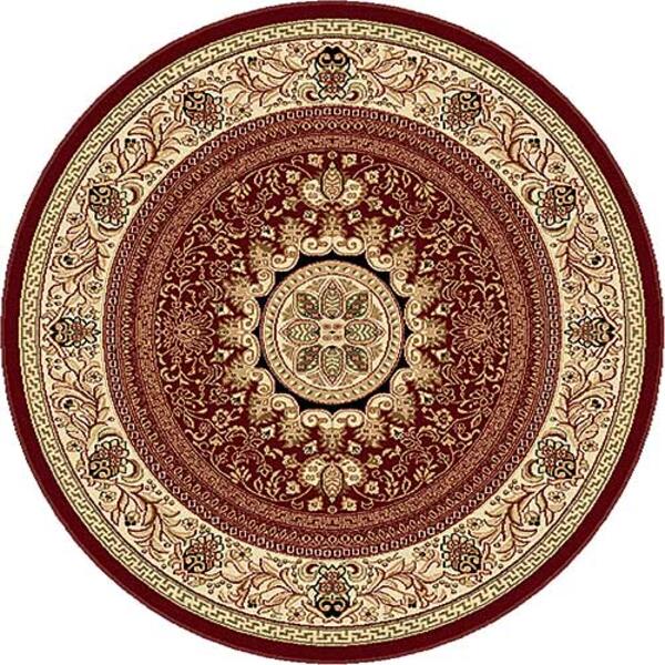 Tayse Sensation Jayden Red Round Area Rug - 5'3 - image 