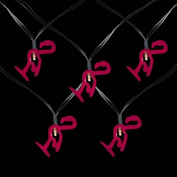Northlight Seasonal 10-Count LED Pink Flamingo Fairy Lights