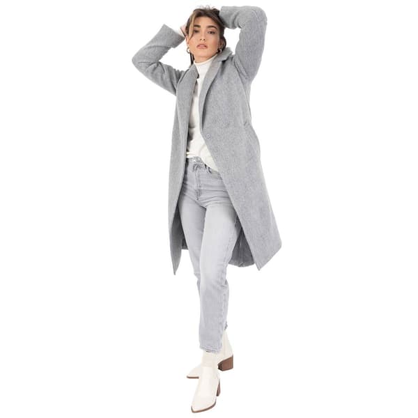 Womens Nine West Belted Faux Wool Trench Coat