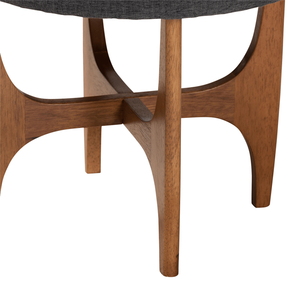 Baxton Studio Theo Japandi Wood Ottoman Footstool