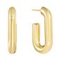 Athra 34mm Gold Over Silver Elongated Hoop Earrings - image 1