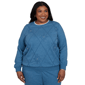 Plus Size Alfred Dunner Provence Tonal Embroidered Sweatshirt Top - image 1