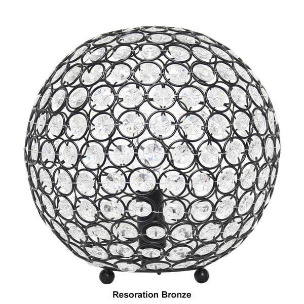 Lalia Home Elipse Medium 10in. Metal/Crystal Round Orb Table Lamp