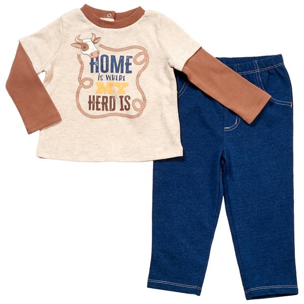 Baby Boy (3-18M) Baby Starters(R) Home/Hero Long Sleeve Pants Set - image 