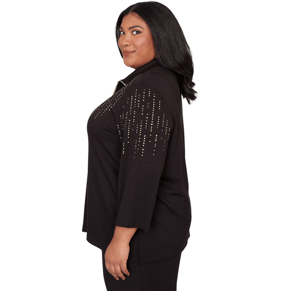 Plus Size Alfred Dunner Seville Stud Embellished Sweater