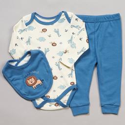 Baby Boy (NB-9M) baby views(R) 3pc. Safari Bodysuit & Pants Set