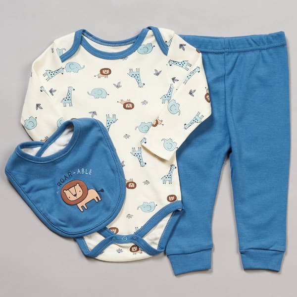 Baby Boy (NB-9M) baby views(R) 3pc. Safari Bodysuit & Pants Set - image 
