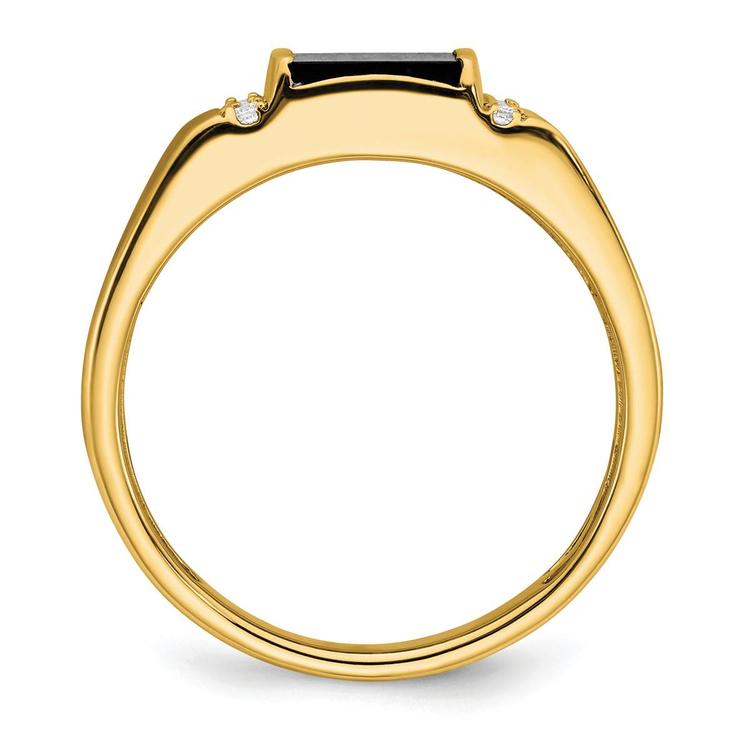 Mens Gentlemen’s Classics™ 14kt. Gold Onyx & 1/8ctw. Diamond Ring