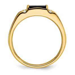 Mens Gentlemen&#8217;s Classics&#8482; 14kt. Gold Onyx & 1/8ctw. Diamond Ring