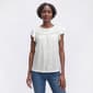 Womens Absolutely Famous Short Flutter Sleeve Solid Eyelet Blouse - image 1