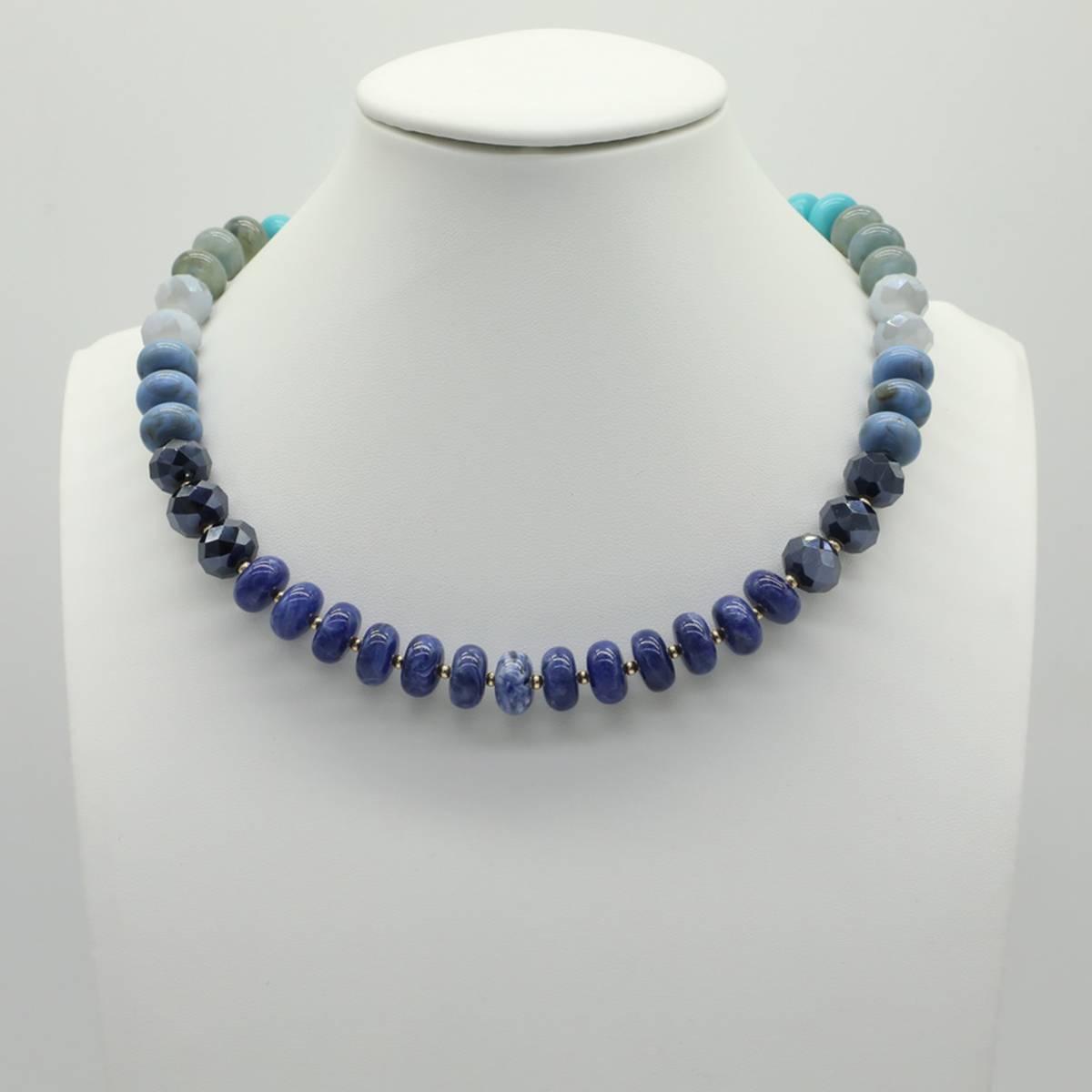 Ashley Cooper(tm) Tonal Blue Statement Necklace