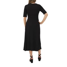 Womens MSK Short Sleeve Crisscross Front Solid Wrap Dress