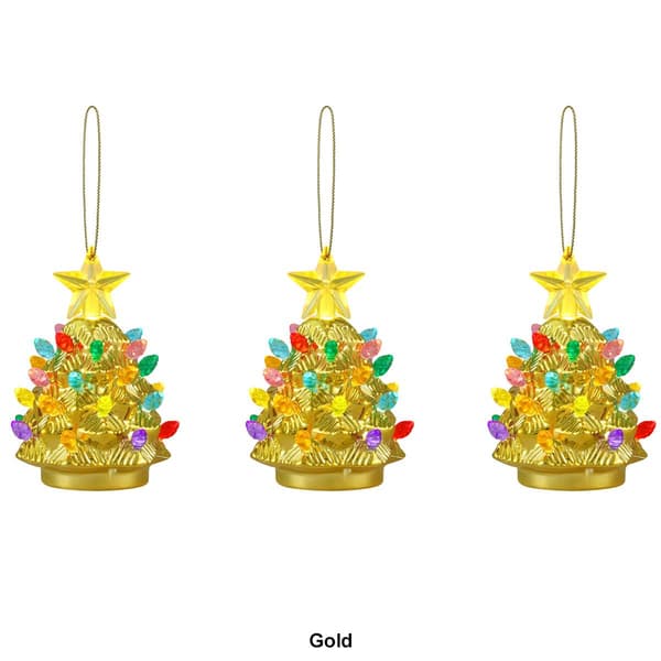Mr. Christmas 4in. 3pc. Shatterproof Electroplated Ornament Tree