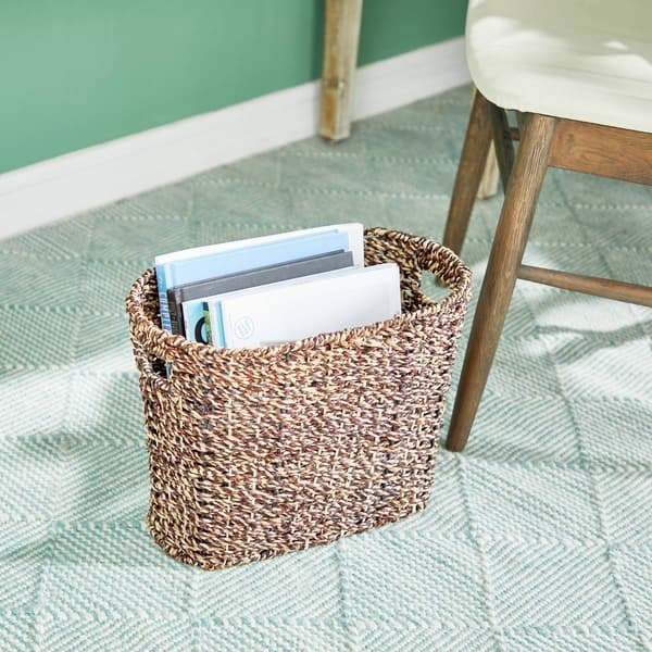 9th & Pike® Natural Seagrass Magazine Storage Basket