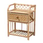 Baxton Studio Kobie Natural Brown Rattan 1-Drawer Nightstand - image 1