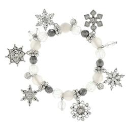 Silver Plated Snowflake Charm Bracelet