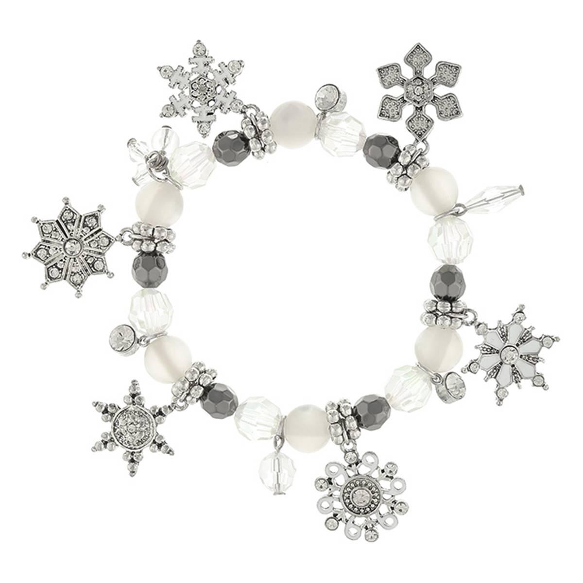 Silver Plated Snowflake Charm Bracelet