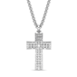 Mens Lynx 1/2ctw. Lab-Grown Diamond Cross Necklace-LGM0025P50SIL - image 4