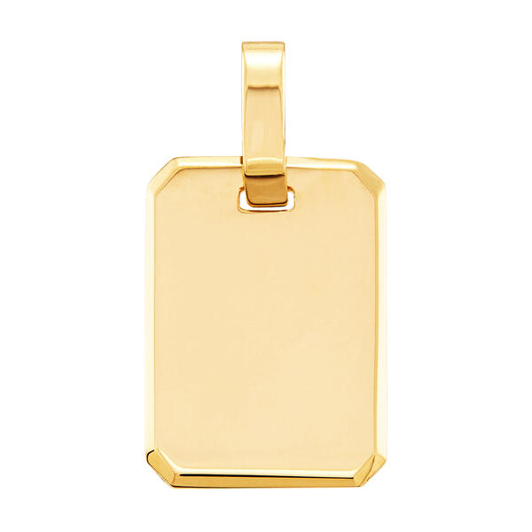 Mens Gold Classics&#40;tm&#41; 10kt. Yellow Gold Rectangle Dog Tag Charm - image 