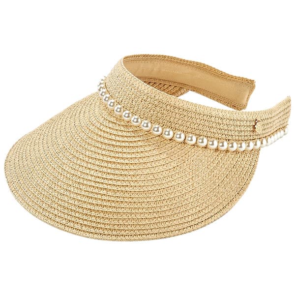 Womens Anne Klein Pearl Trim Visor
