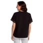 Womens Adrianna Papell Short Sleeve Contrast Topstitching Blouse - image 2