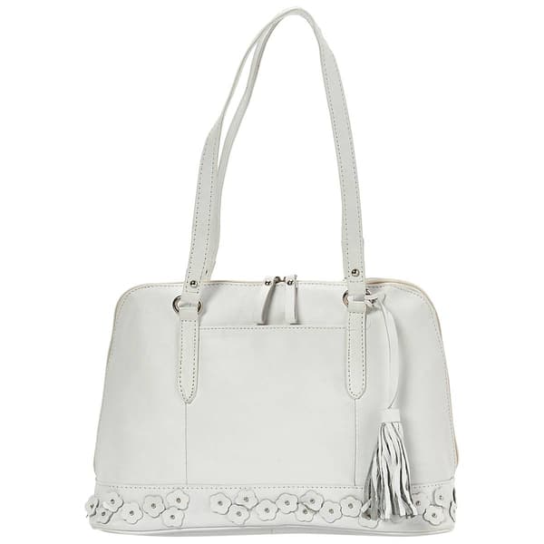 Great American Leatherworks Flower Applique Satchel w/Tassel
