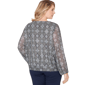 Plus Size Emaline Seabreeze Essence Long Sleeve Medallion Blouse - image 2