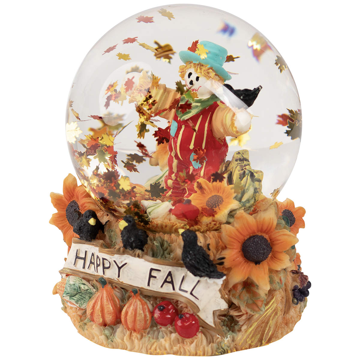 Northlight Scarecrow Happy Fall Harvest Snow Globe - 5.5in.