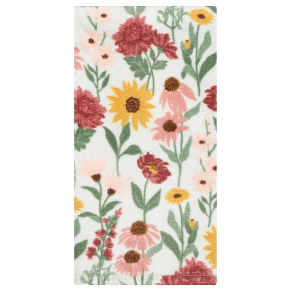 Wild Floral Light Mercury Fiber Reactive Kitchen Towel - image 
