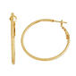 Fine Faux Gold Plated 2mm x 40mm Hoop Earrings - image 1